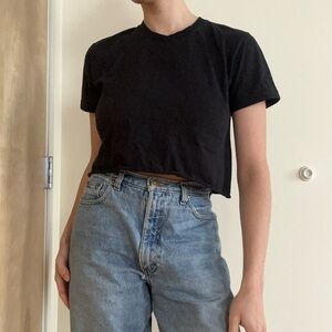 Los Angeles Apparel Black Crop Top